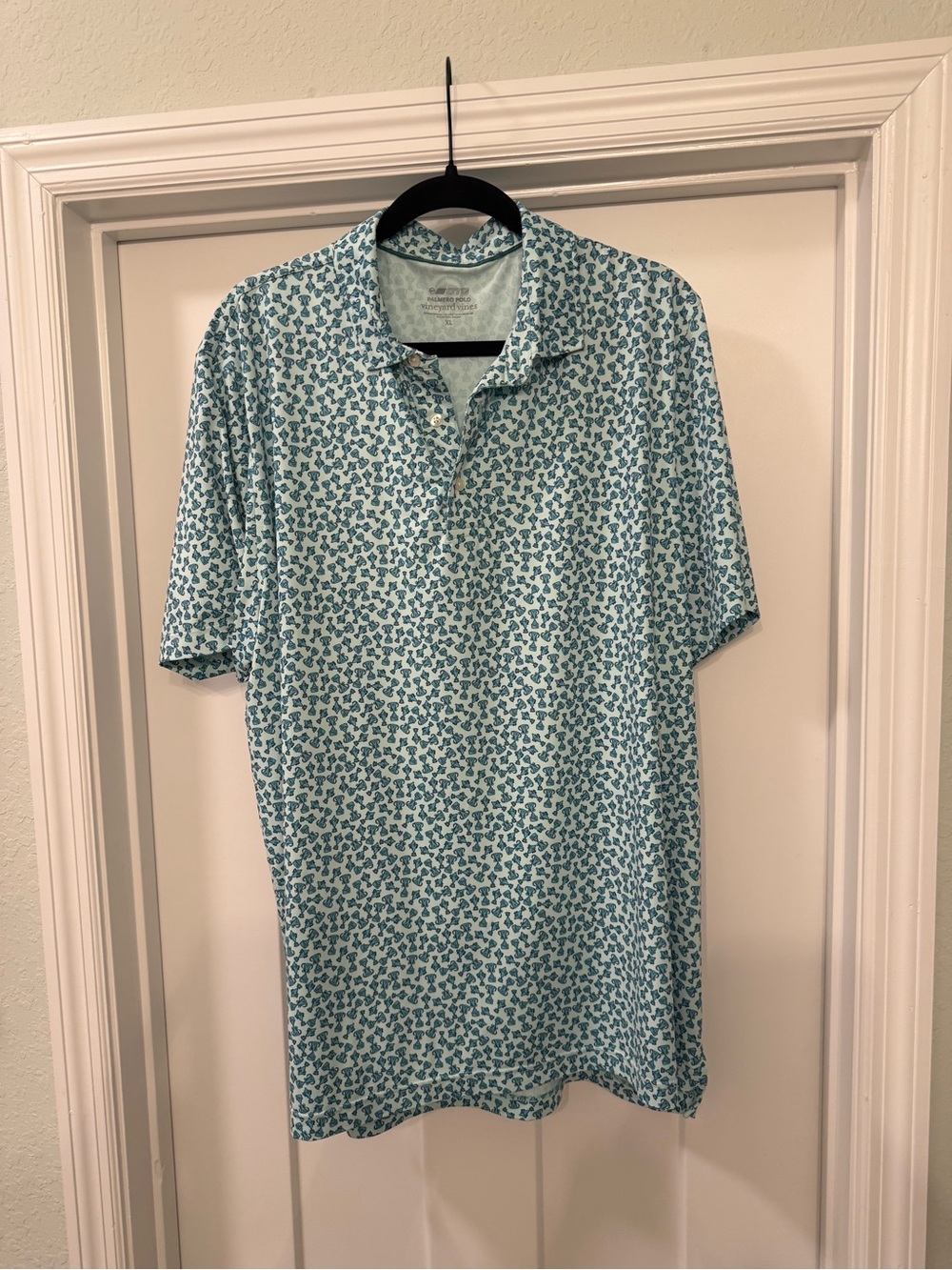 Vineyard Vines Aqua Dancing Tropies Polo
